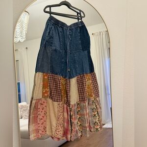 Young Threads Patchwork Tired Pants - Multicolor